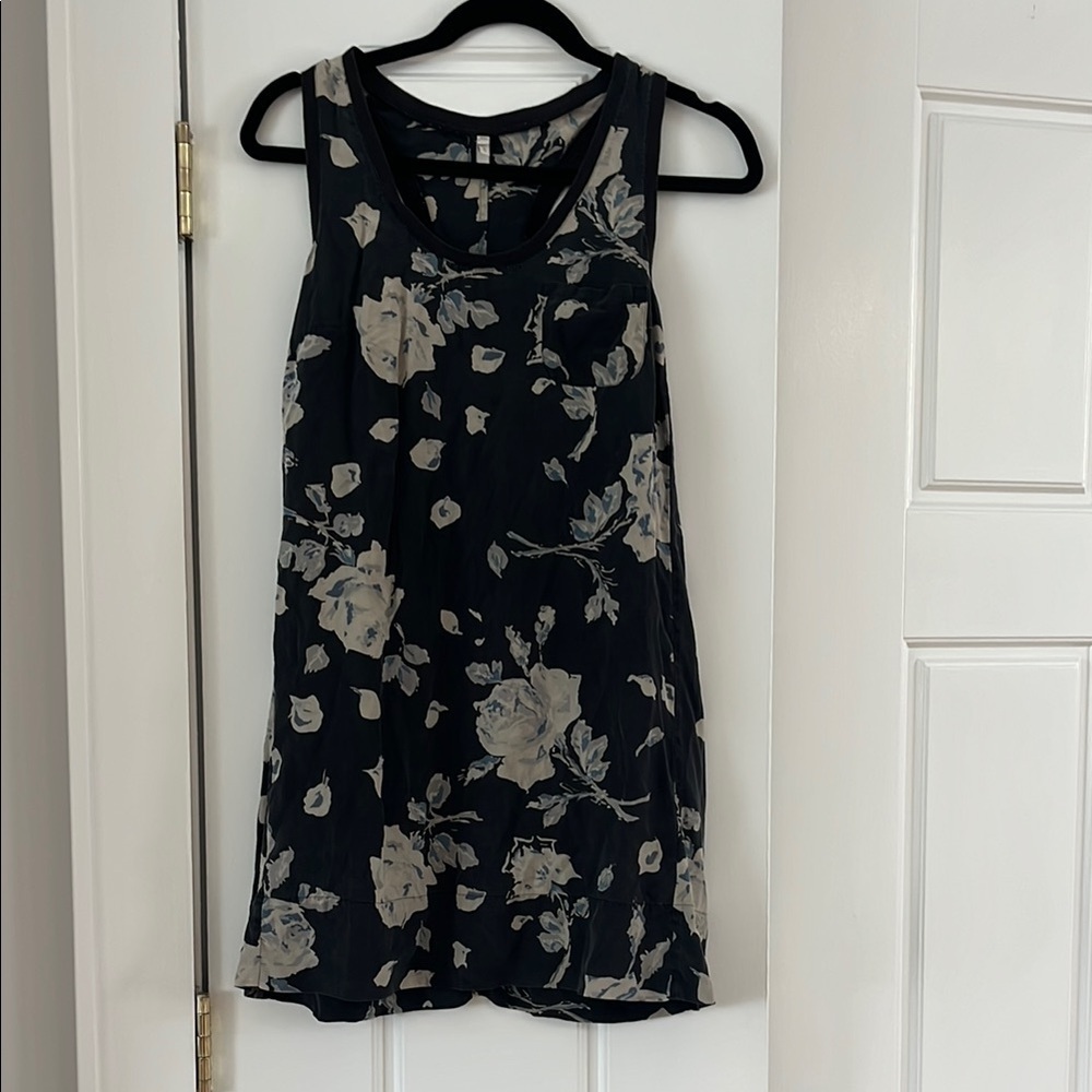 JOIE 100% silk racerback rose floral dress